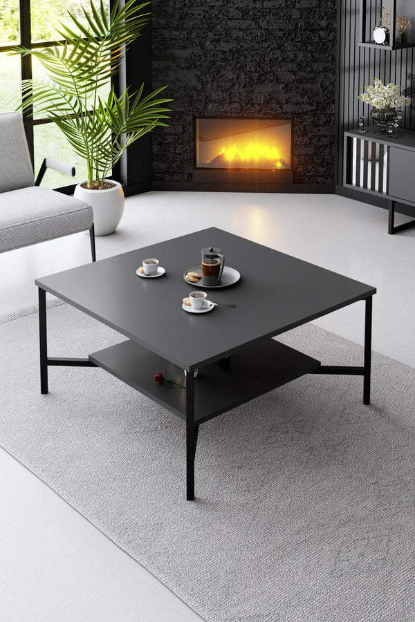 Dohányzóasztal Black Line - Anthracite, Black-VASBÚTOR