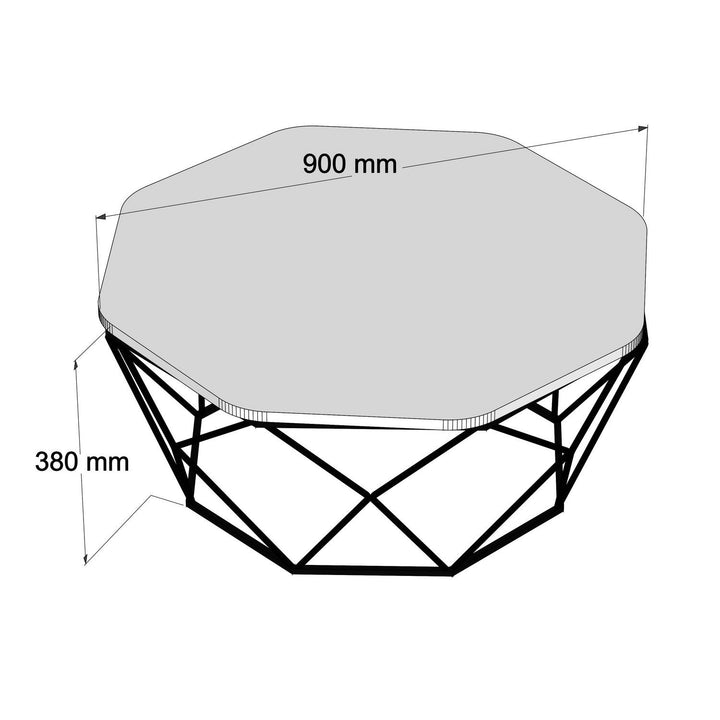 Dohányzóasztal Diamond - Black Marble-VASBÚTOR