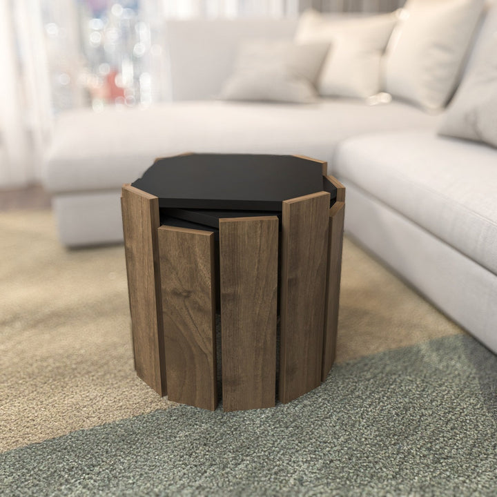 Dohányzóasztal Lori - Anthracite, Walnut-VASBÚTOR
