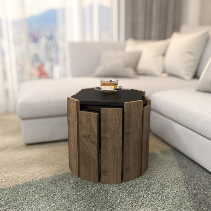 Dohányzóasztal Lori - Anthracite, Walnut-VASBÚTOR