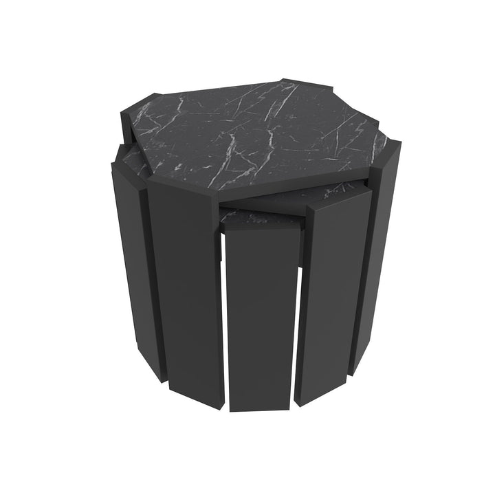 Dohányzóasztal Lori - Black, Marble-VASBÚTOR