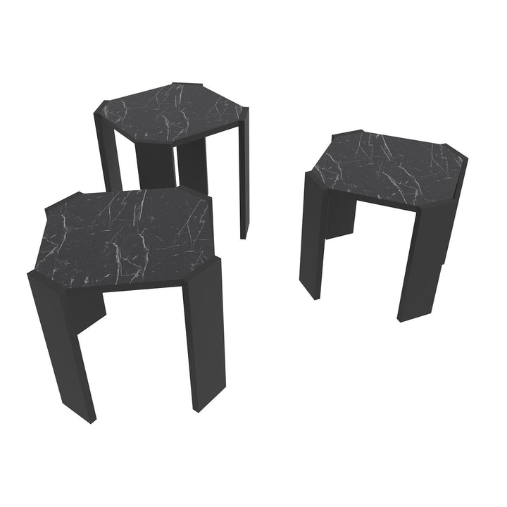 Dohányzóasztal Lori - Black, Marble-VASBÚTOR