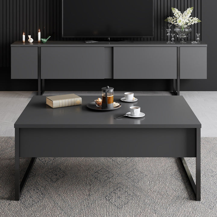 Dohányzóasztal Luxe - Anthracite, Black-VASBÚTOR