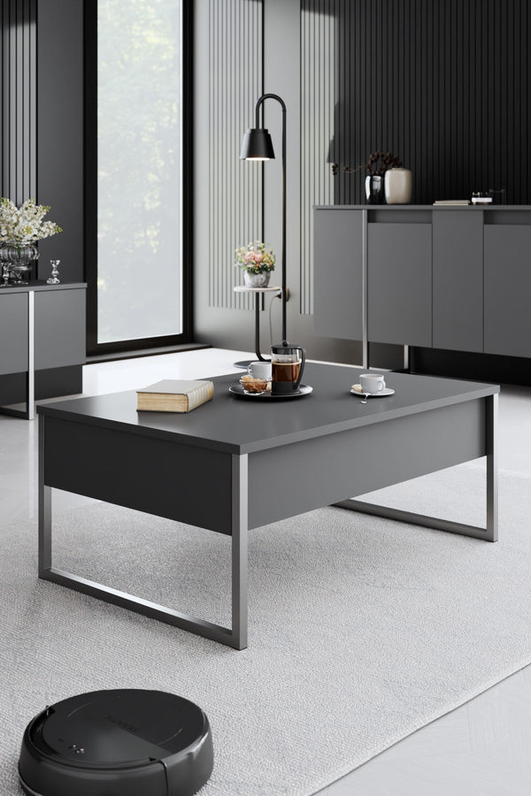 Dohányzóasztal Luxe - Anthracite, Silver-VASBÚTOR