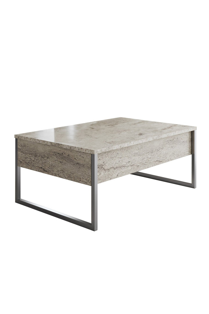 Dohányzóasztal Luxe - Travertine, Silver-VASBÚTOR
