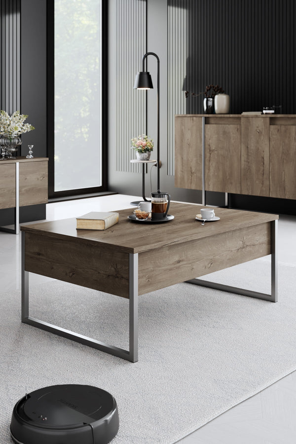 Dohányzóasztal Luxe - Walnut, Silver-VASBÚTOR