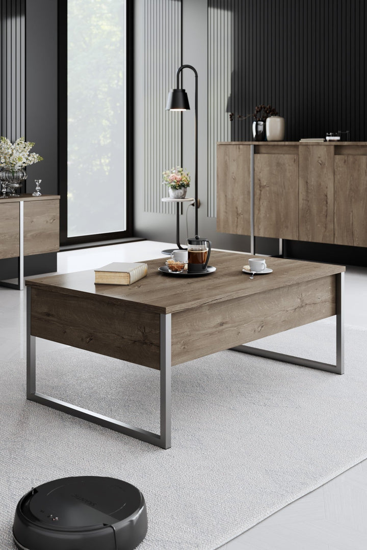 Dohányzóasztal Luxe - Walnut, Silver-VASBÚTOR