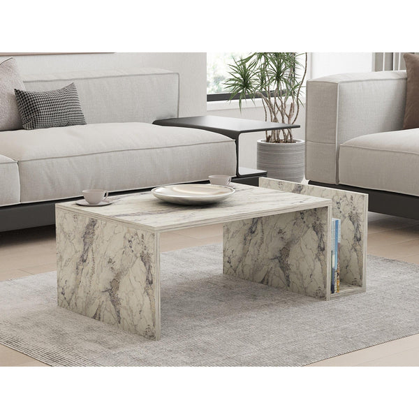 Dohányzóasztal Memo - Freesia Marble-VASBÚTOR