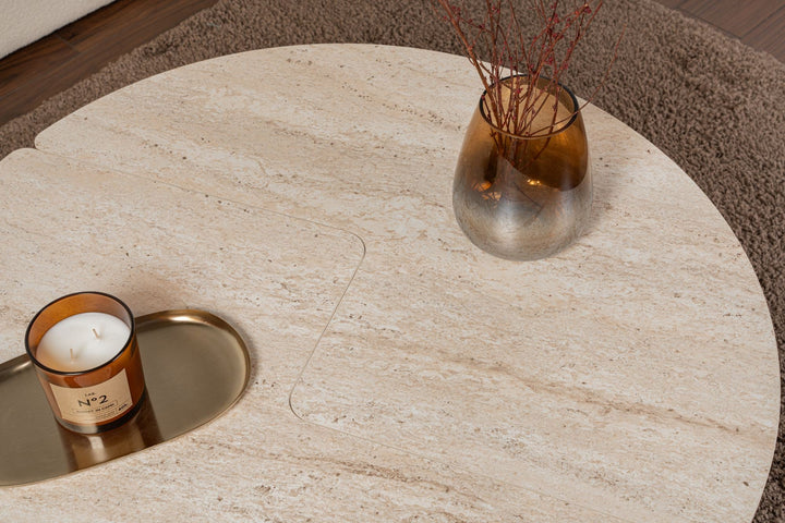 Dohányzóasztal Moira - Travertine-VASBÚTOR
