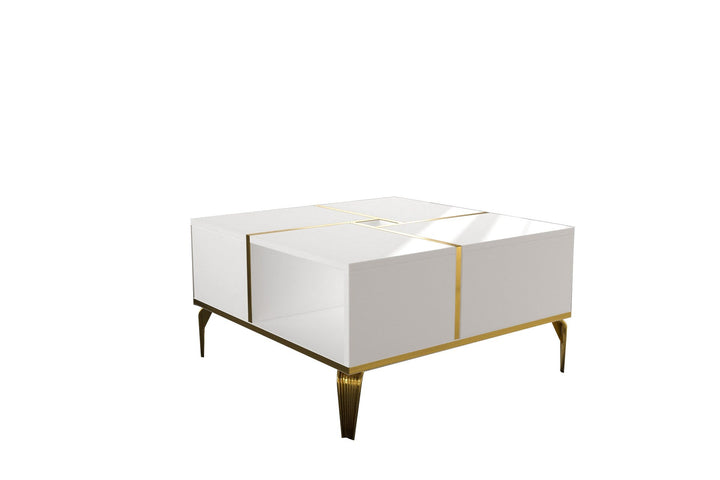 Dohányzóasztal Nirvana - White, Gold-VASBÚTOR