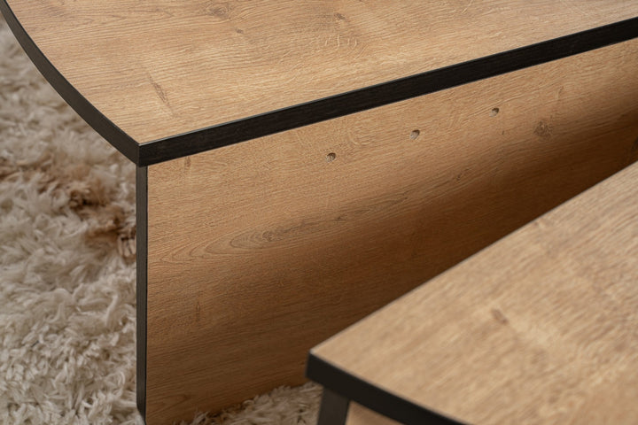 Dohányzóasztal Orion - Honey Oak, Fekete-VASBÚTOR