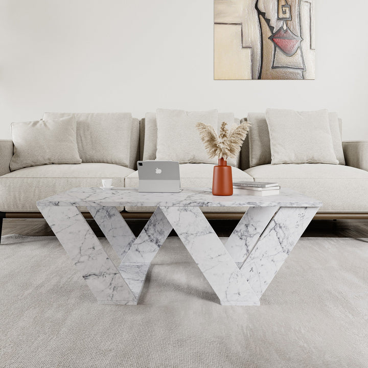 Dohányzóasztal Pipra - Carrara Marble-VASBÚTOR
