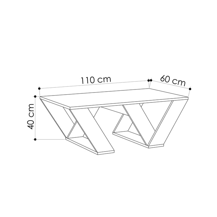 Dohányzóasztal Pipra - Carrara Marble-VASBÚTOR