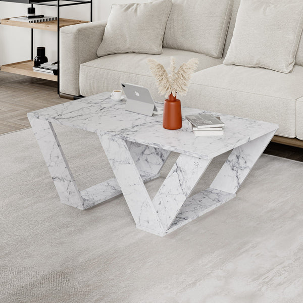 Dohányzóasztal Pipra - Carrara Marble-VASBÚTOR