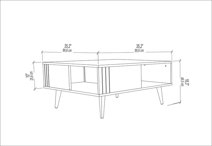 Dohányzóasztal Ronas - Walnut-VASBÚTOR