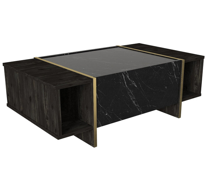 Dohányzóasztal Veyron - Black, Gold-VASBÚTOR