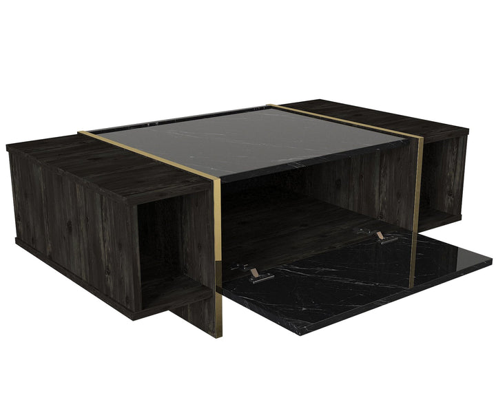 Dohányzóasztal Veyron - Black, Gold-VASBÚTOR