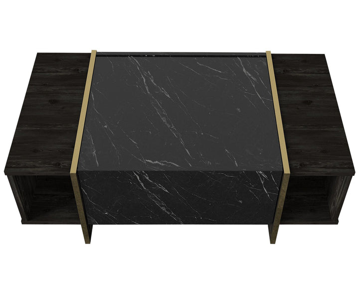 Dohányzóasztal Veyron - Black, Gold-VASBÚTOR