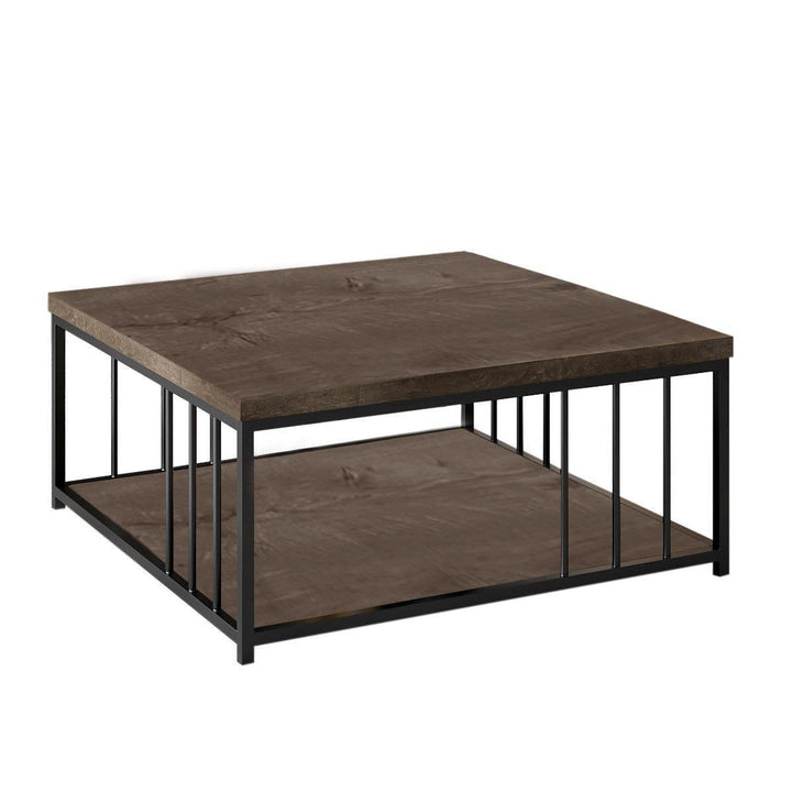 Dohányzóasztal Zenn - Walnut, Black-VASBÚTOR