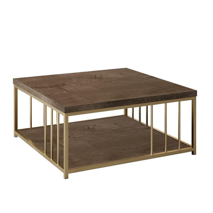 Dohányzóasztal Zenn - Walnut, Gold-VASBÚTOR