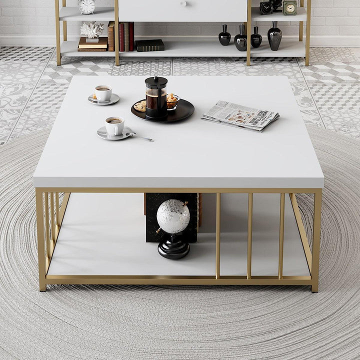 Dohányzóasztal Zenn - White, Gold-VASBÚTOR