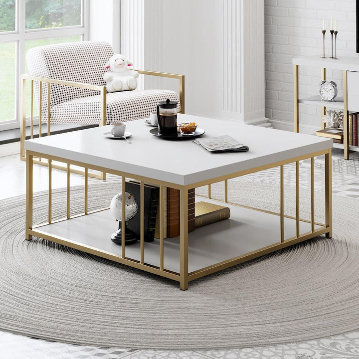 Dohányzóasztal Zenn - White, Gold-VASBÚTOR