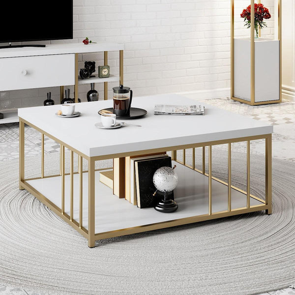 Dohányzóasztal Zenn - White, Gold-VASBÚTOR