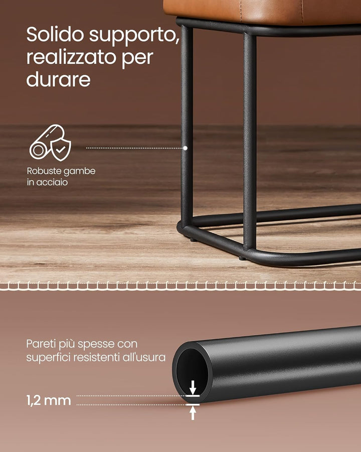 EKHO ülőpad, műbőr kárpitozott pad 40 x 120 x 45 cm, karamellbarna-VASBÚTOR