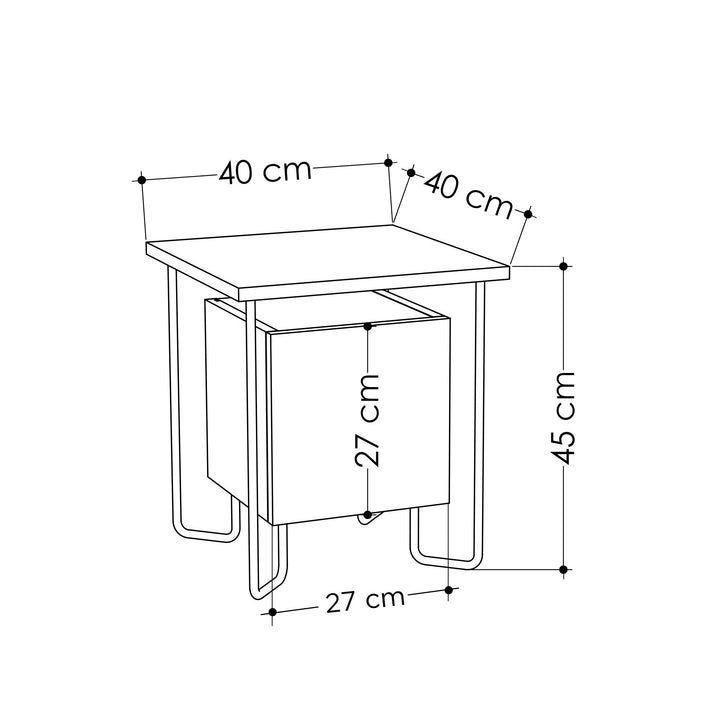 Éjjeliszekrény Acres Nightstand - Dark Coffee-VASBÚTOR