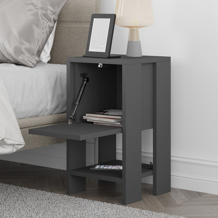 Éjjeliszekrény Ema - Anthracite, Anthracite-VASBÚTOR