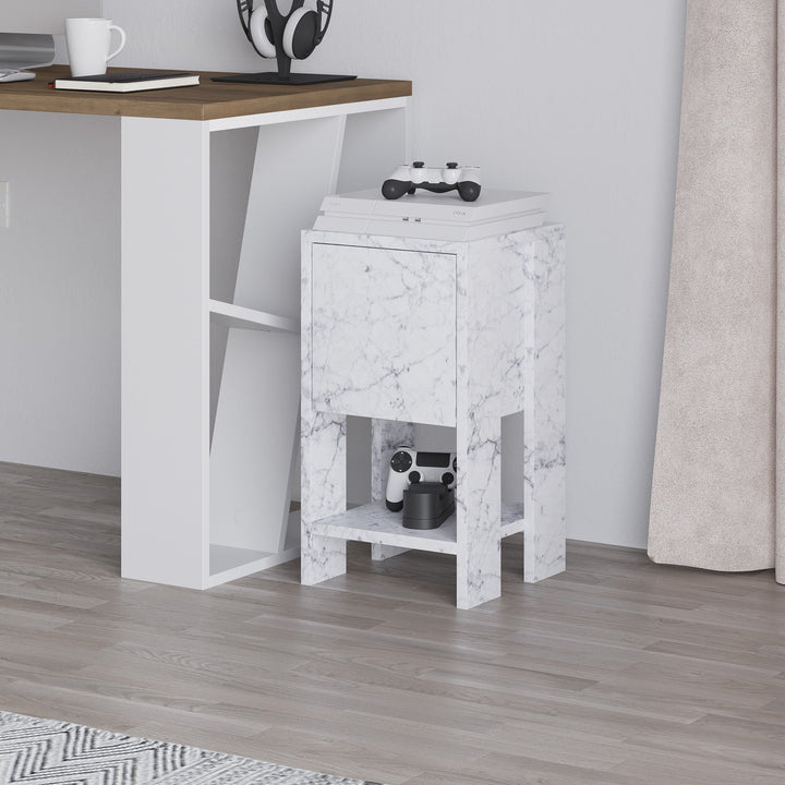 Éjjeliszekrény Ema - Carrara Marble-VASBÚTOR