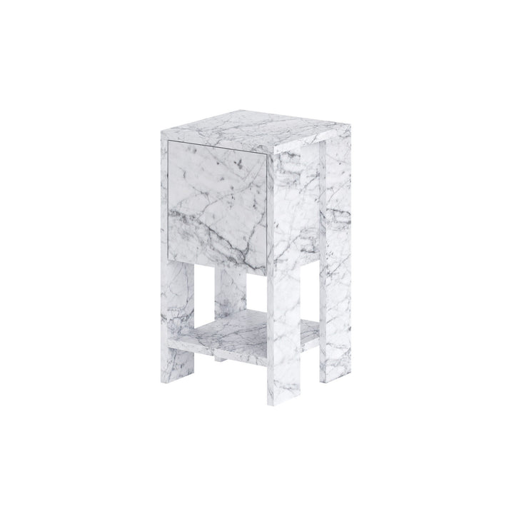 Éjjeliszekrény Ema - Carrara Marble-VASBÚTOR