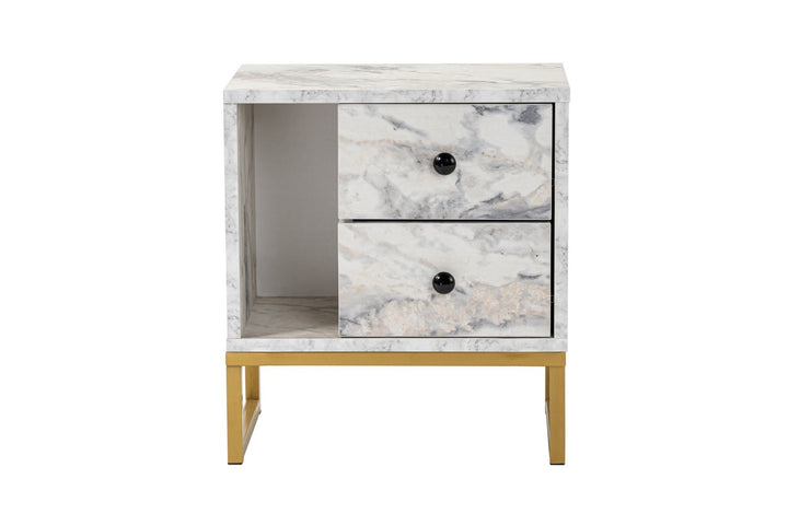 Éjjeliszekrény Glimmer - Fressia Marble, Arany-VASBÚTOR