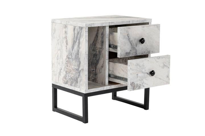 Éjjeliszekrény Glimmer - Fressia Marble, Fekete-VASBÚTOR