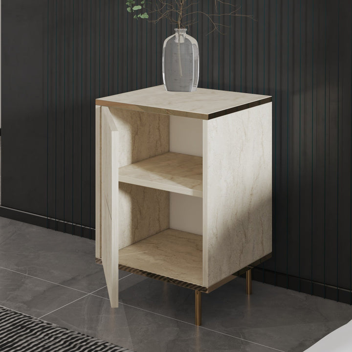 Éjjeliszekrény Imaj - Travertine, Gold-VASBÚTOR