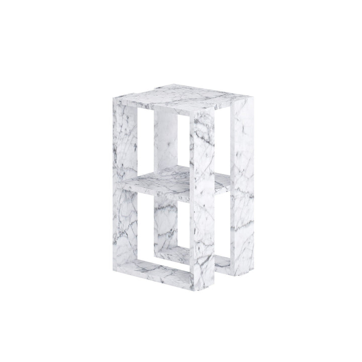 Éjjeliszekrény Lonie - Carrara Marble-VASBÚTOR
