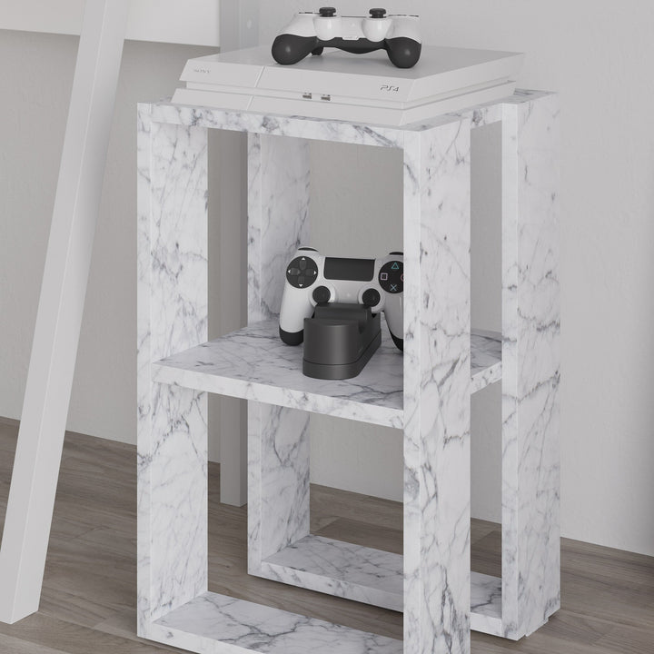 Éjjeliszekrény Lonie - Carrara Marble-VASBÚTOR