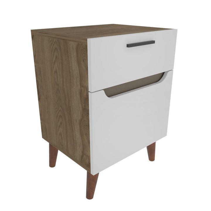 Éjjeliszekrény Losso - White, Oak-VASBÚTOR