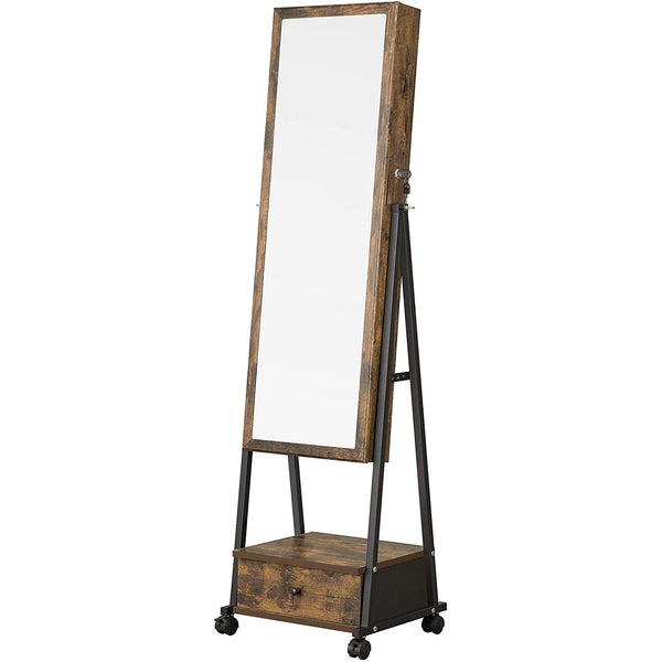 Ékszerszekrény, Tükörszekrény Zárható Ékszerrendező 41,5 x 152,5 x 37 cm-VASBÚTOR