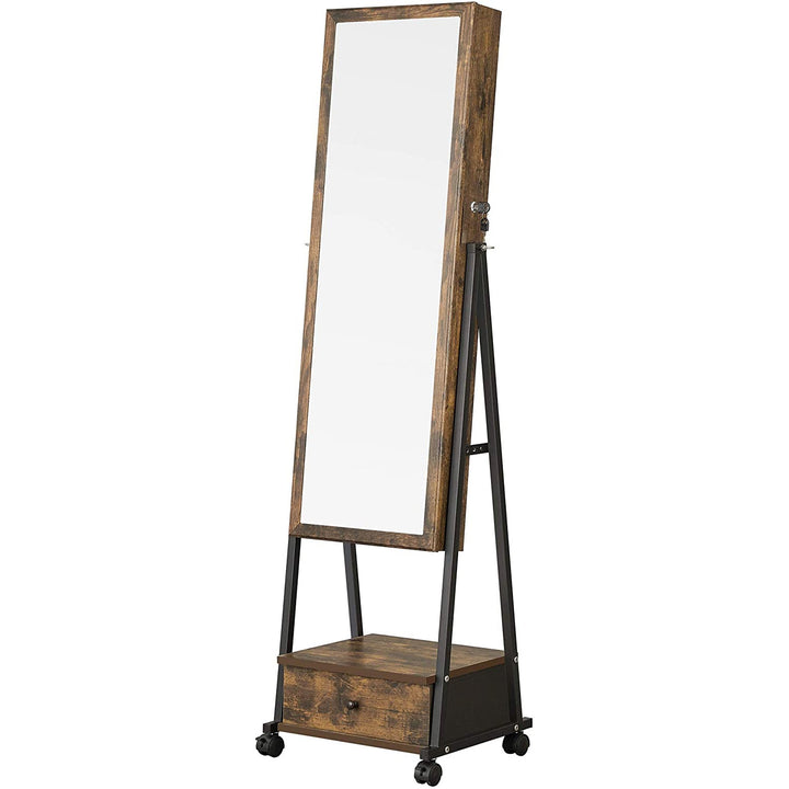 Ékszerszekrény, Tükörszekrény Zárható Ékszerrendező 41,5 x 152,5 x 37 cm-VASBÚTOR