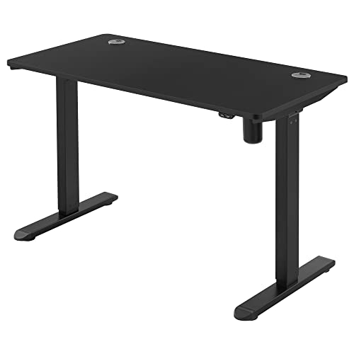 Elektromos íróasztal, magasságállítható, asztali állvány, motoros asztalváz, 120 x 60 x (73-114) cm, acél, fekete-VASBÚTOR