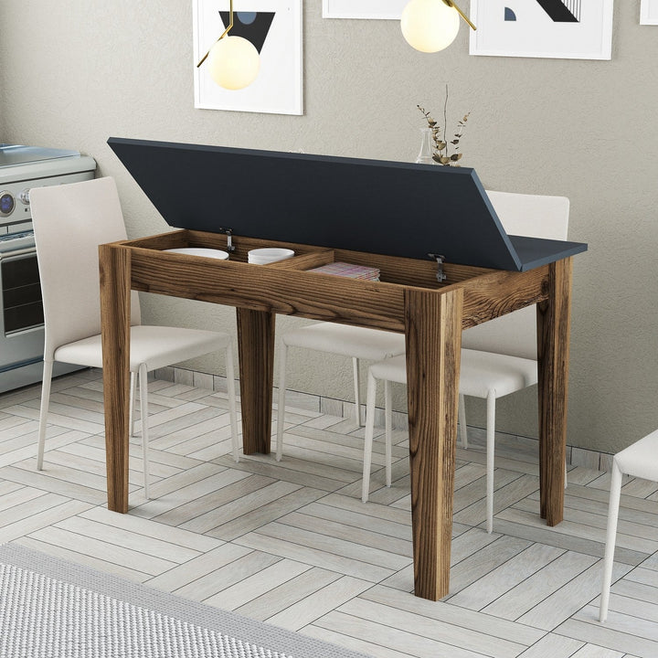 Étkező asztal Kiev 504 - Walnut, Anthracite-VASBÚTOR