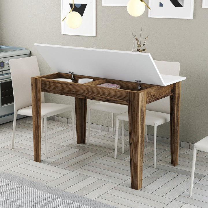 Étkező asztal Kiev 505 - Walnut, White-VASBÚTOR