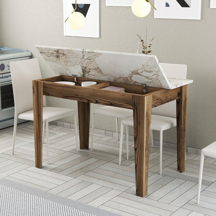 Étkező asztal Kiev 506 - Walnut, White-VASBÚTOR