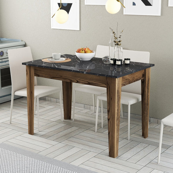 Étkező asztal Kiev 509 - Walnut, Black-VASBÚTOR