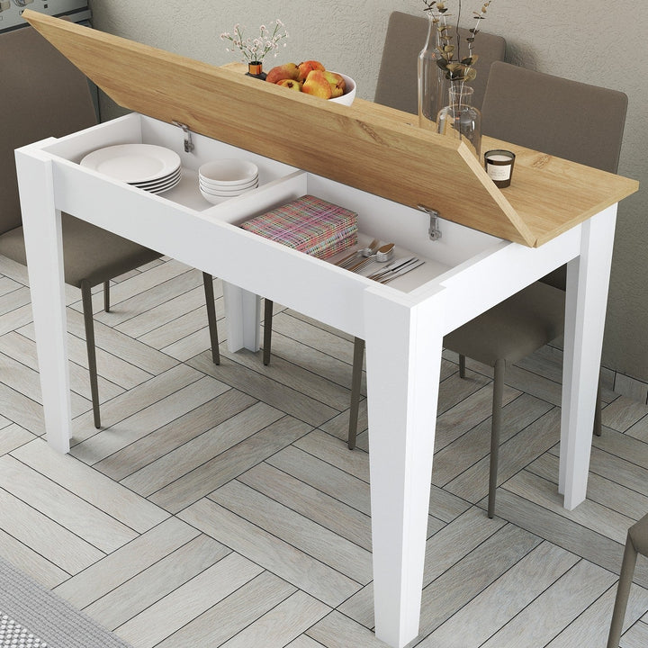Étkező asztal Kiev 512 - White, Oak-VASBÚTOR
