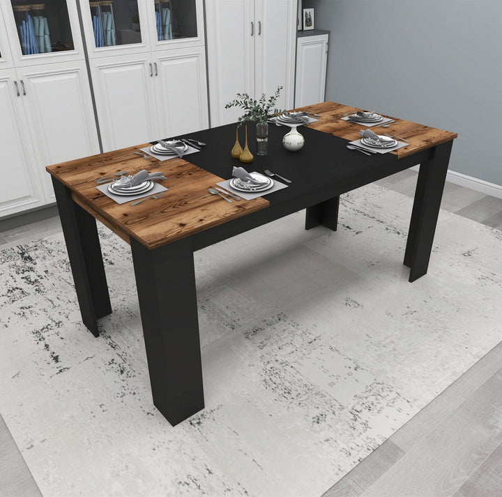 Étkező asztal Line - Light Walnut, Black-VASBÚTOR