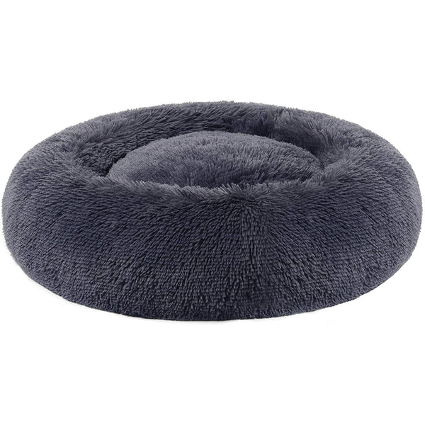 FEANDREA Kutyaágy, macskaágy, puha plüss felülettel 60 cm, sötétszürke-VASBÚTOR