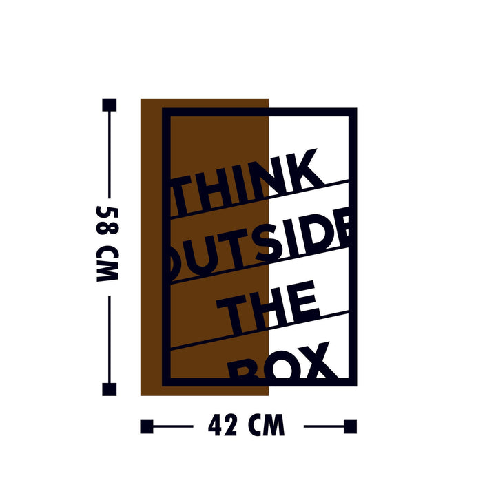 Fa fali dekoráció "Think Outside The Box"-VASBÚTOR