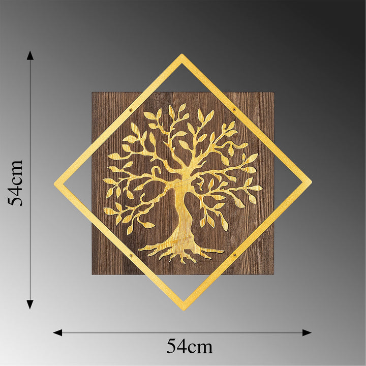 Fa fali dekoráció, Tree v2 - Arany-VASBÚTOR